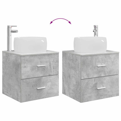 Badkamermeubelset 3 st Betongrijs 49,5 x 44,5 x 66 cm