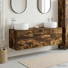 Badkamermeubelset 3 st Gerookt eiken 49,5 x 44,5 x 66 cm