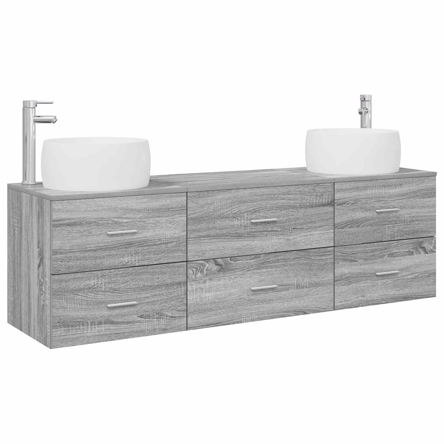 Badkamermeubelset 3 st Grijs Sonoma 49,5 x 44,5 x 66 cm