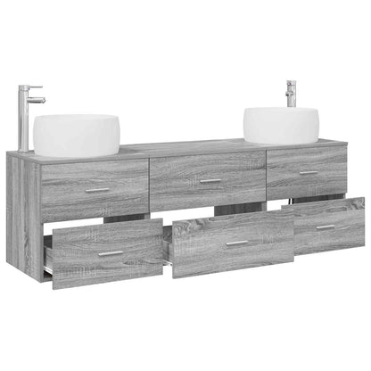 Badkamermeubelset 3 st Grijs Sonoma 49,5 x 44,5 x 66 cm