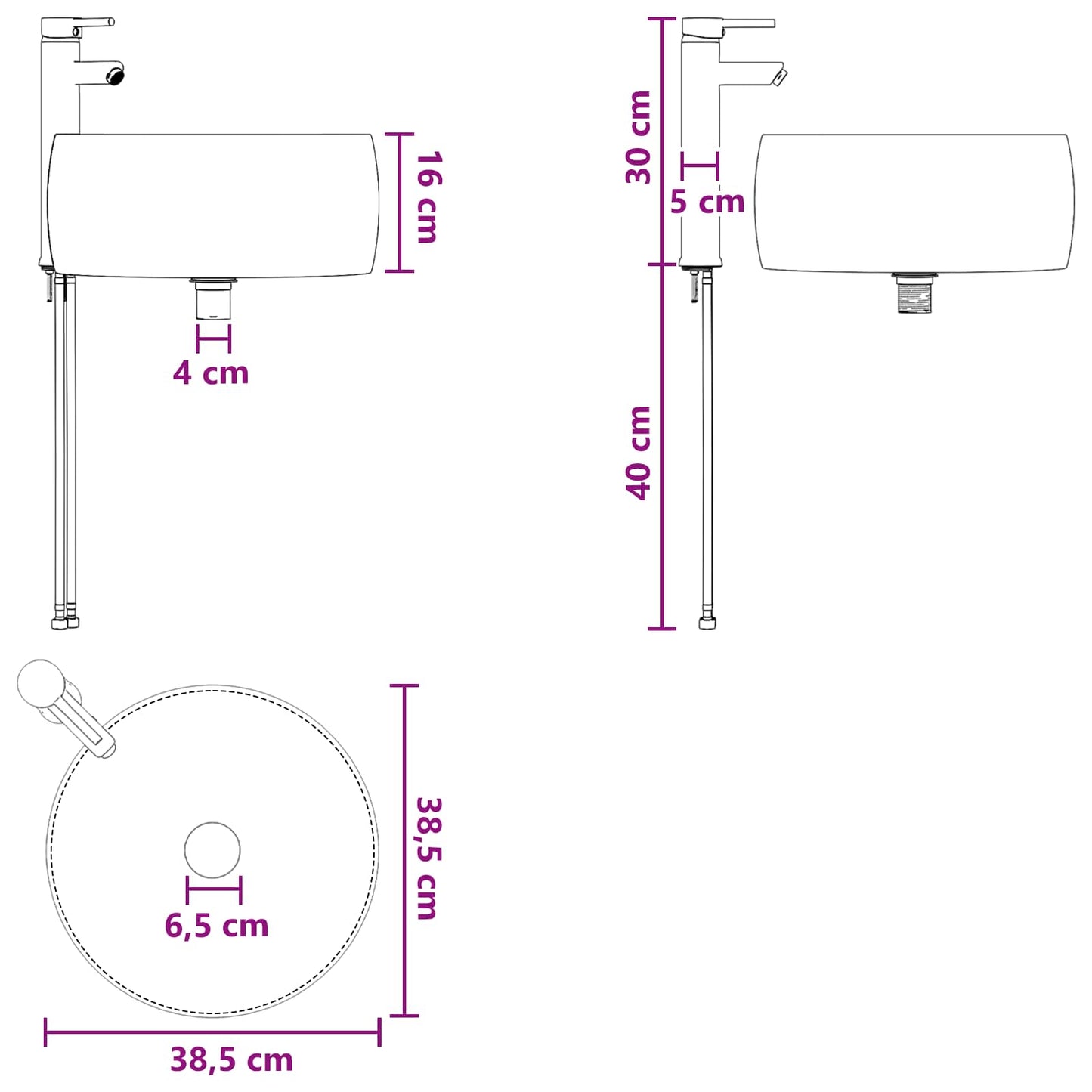Badkamermeubelset 3 st Grijs Sonoma 49,5 x 44,5 x 66 cm