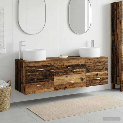 Badkamermeubelset 3 st Oud hout 49,5 x 44,5 x 66 cm