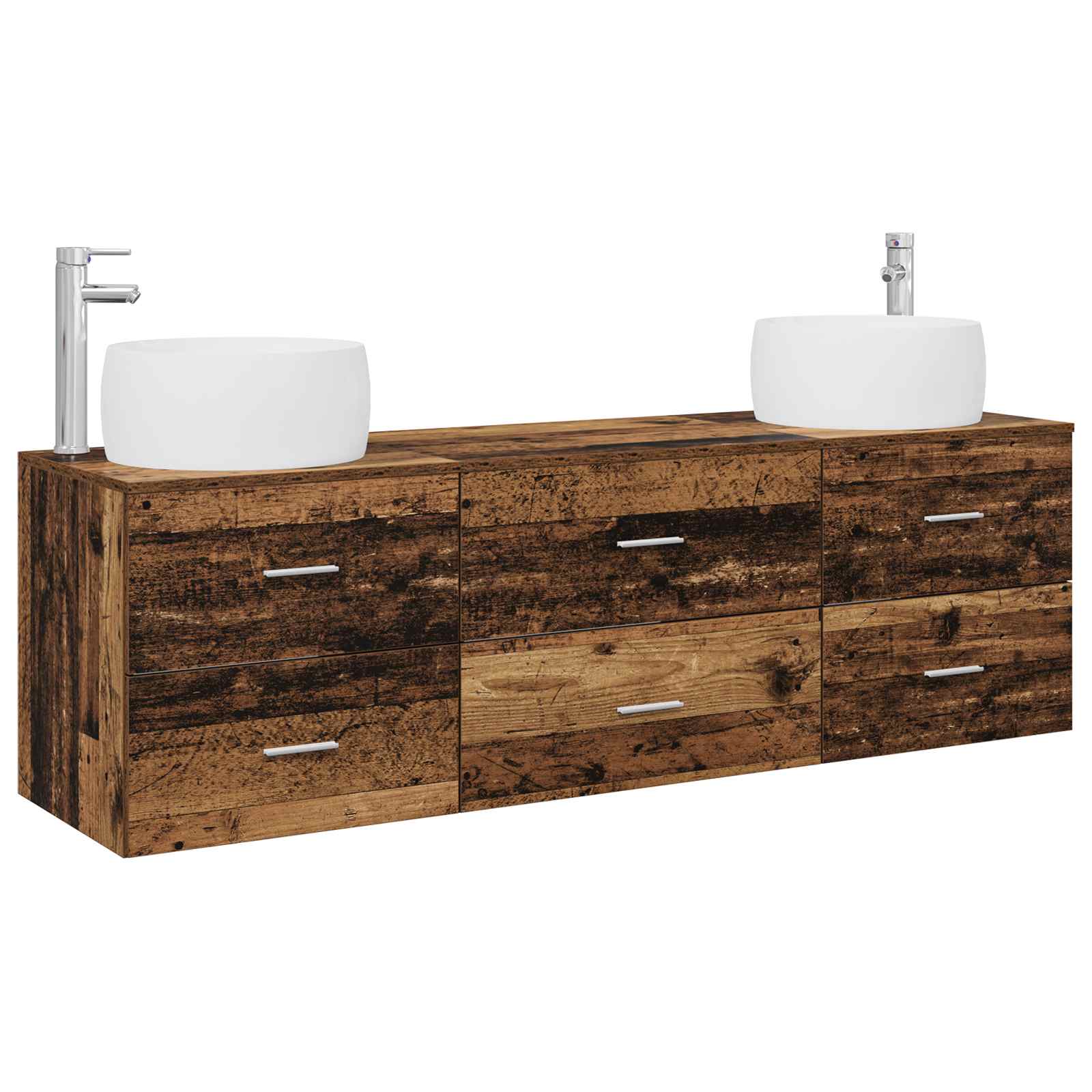 Badkamermeubelset 3 st Oud hout 49,5 x 44,5 x 66 cm