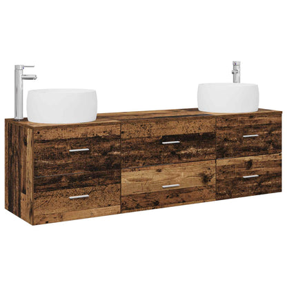 Badkamermeubelset 3 st Oud hout 49,5 x 44,5 x 66 cm