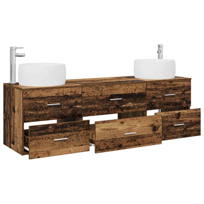 Badkamermeubelset 3 st Oud hout 49,5 x 44,5 x 66 cm