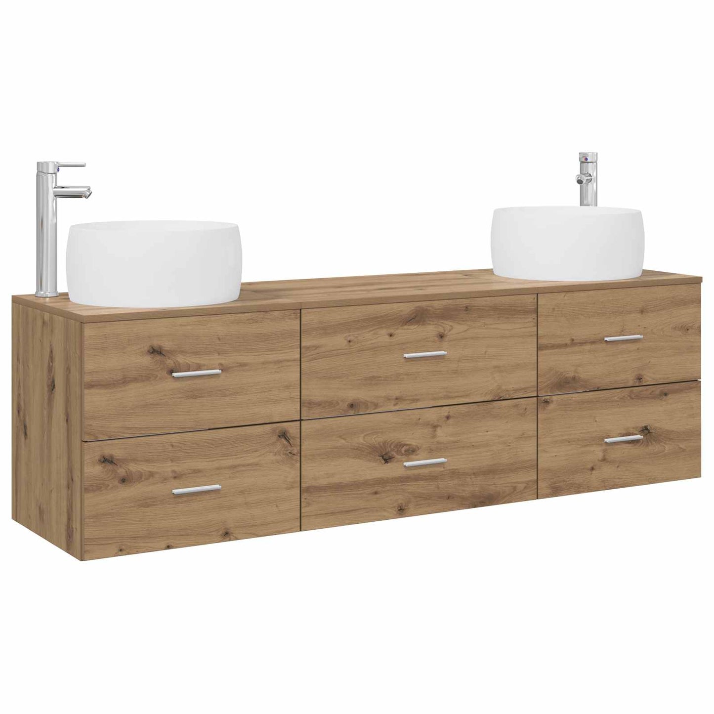 Badkamermeubelset 3 st Artisanaal eiken 49,5 x 44,5 x 66 cm