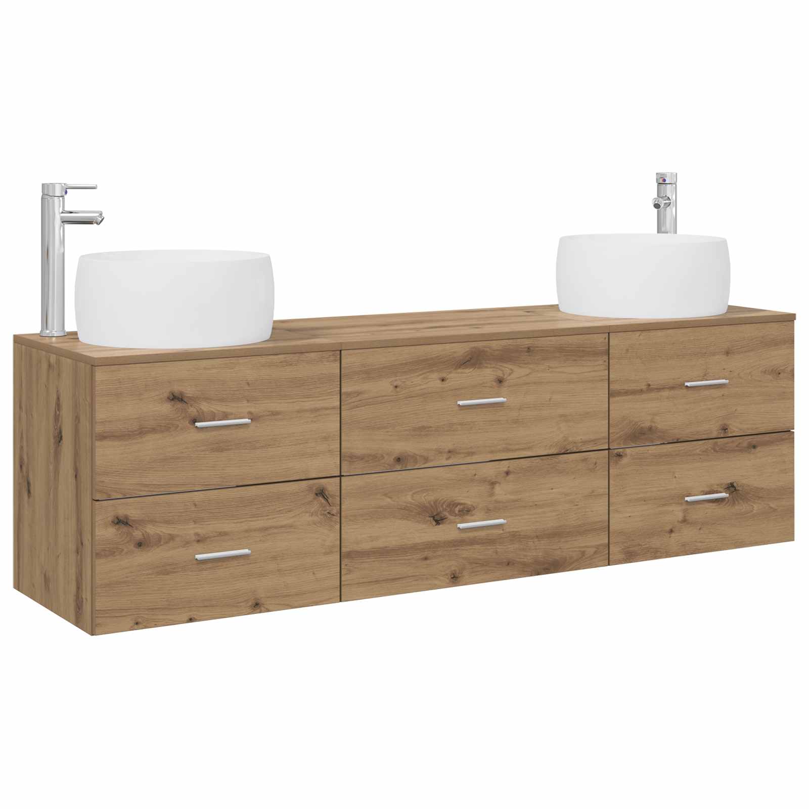 Badkamermeubelset 3 st Artisanaal eiken 49,5 x 44,5 x 66 cm