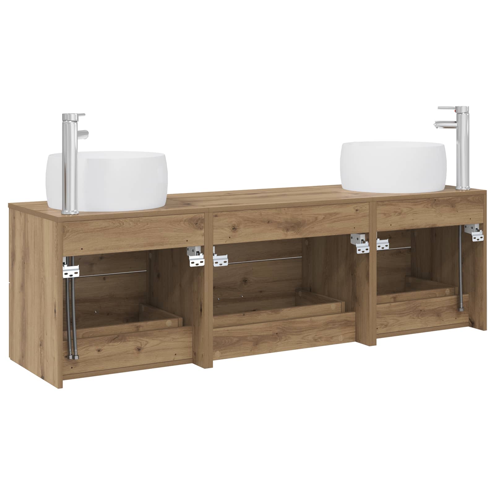 Badkamermeubelset 3 st Artisanaal eiken 49,5 x 44,5 x 66 cm