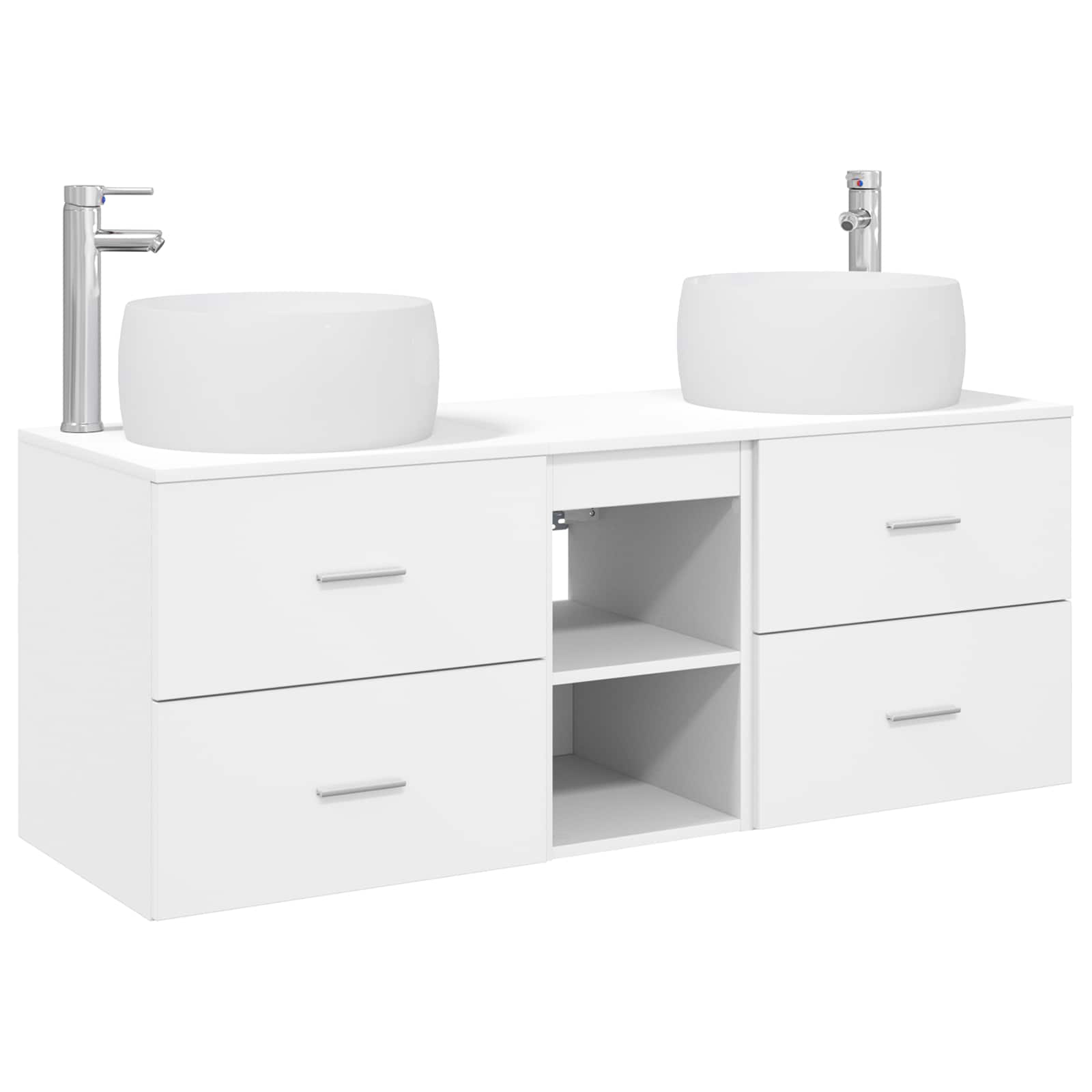 Badkamermeubelset 3 st Wit 49,5 x 44,5 x 66 cm Bewerkt hout