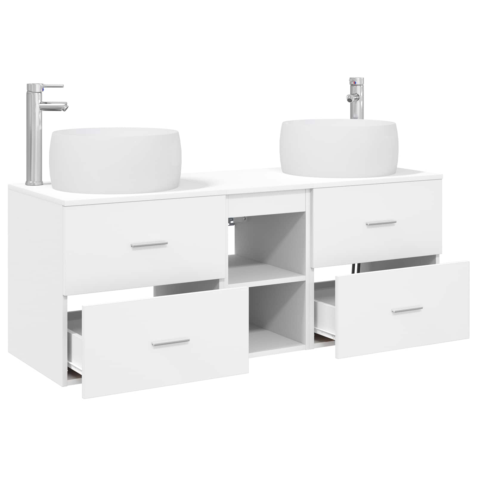 Badkamermeubelset 3 st Wit 49,5 x 44,5 x 66 cm Bewerkt hout