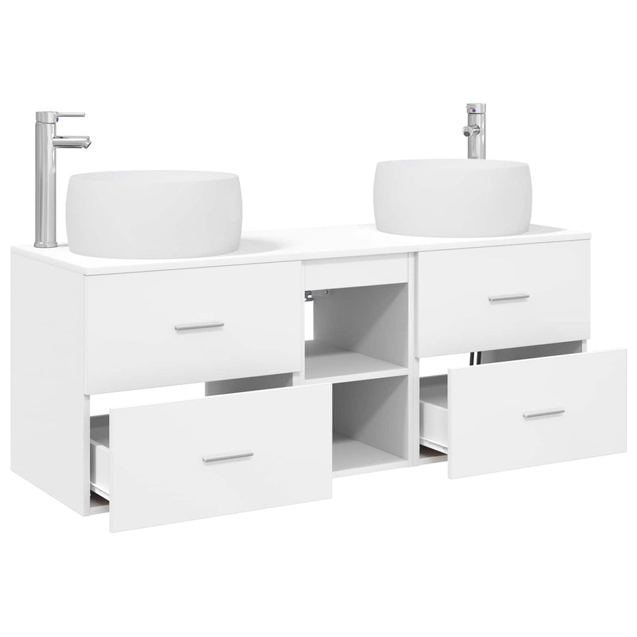 Badkamermeubelset 3 st Wit 49,5 x 44,5 x 66 cm Bewerkt hout