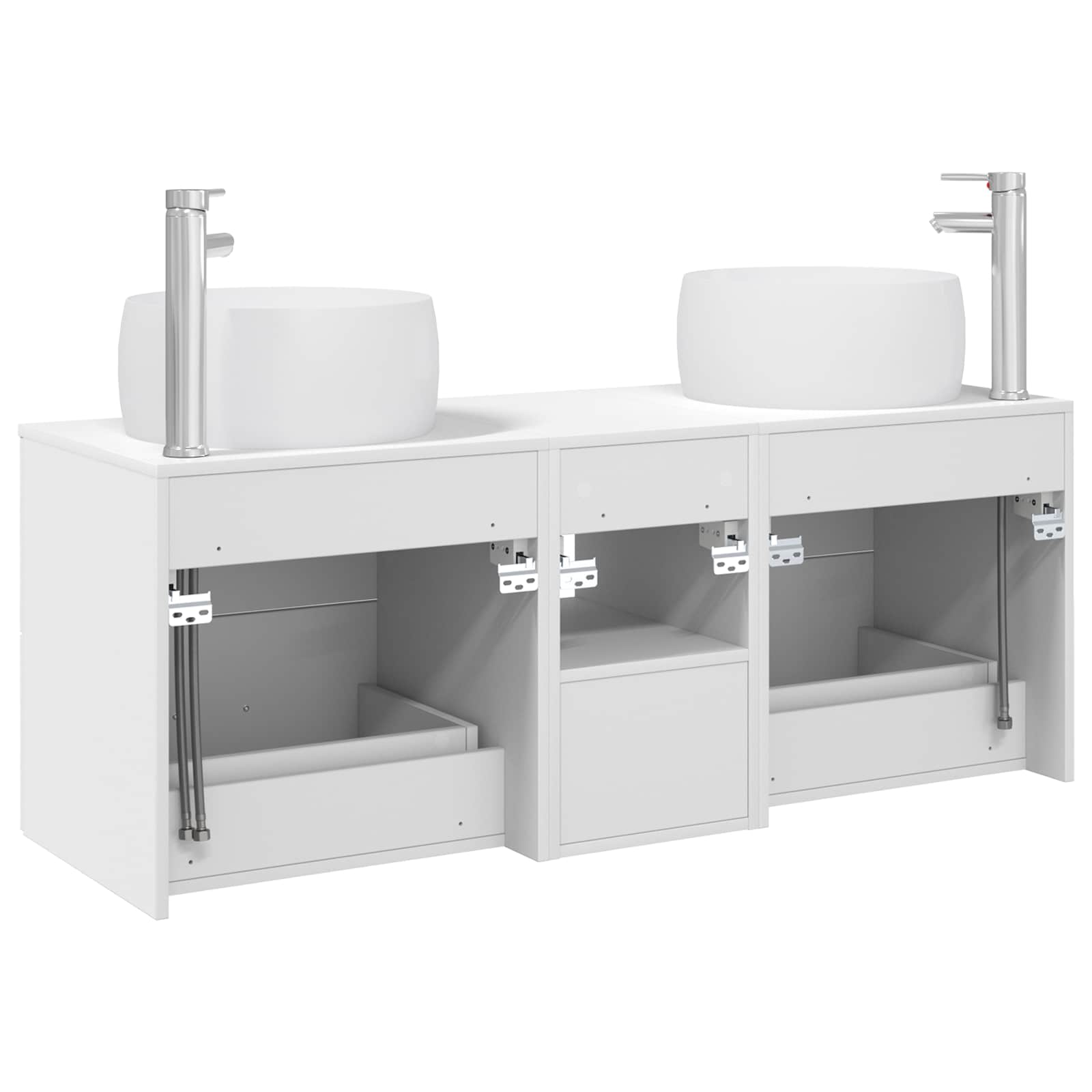 Badkamermeubelset 3 st Wit 49,5 x 44,5 x 66 cm Bewerkt hout
