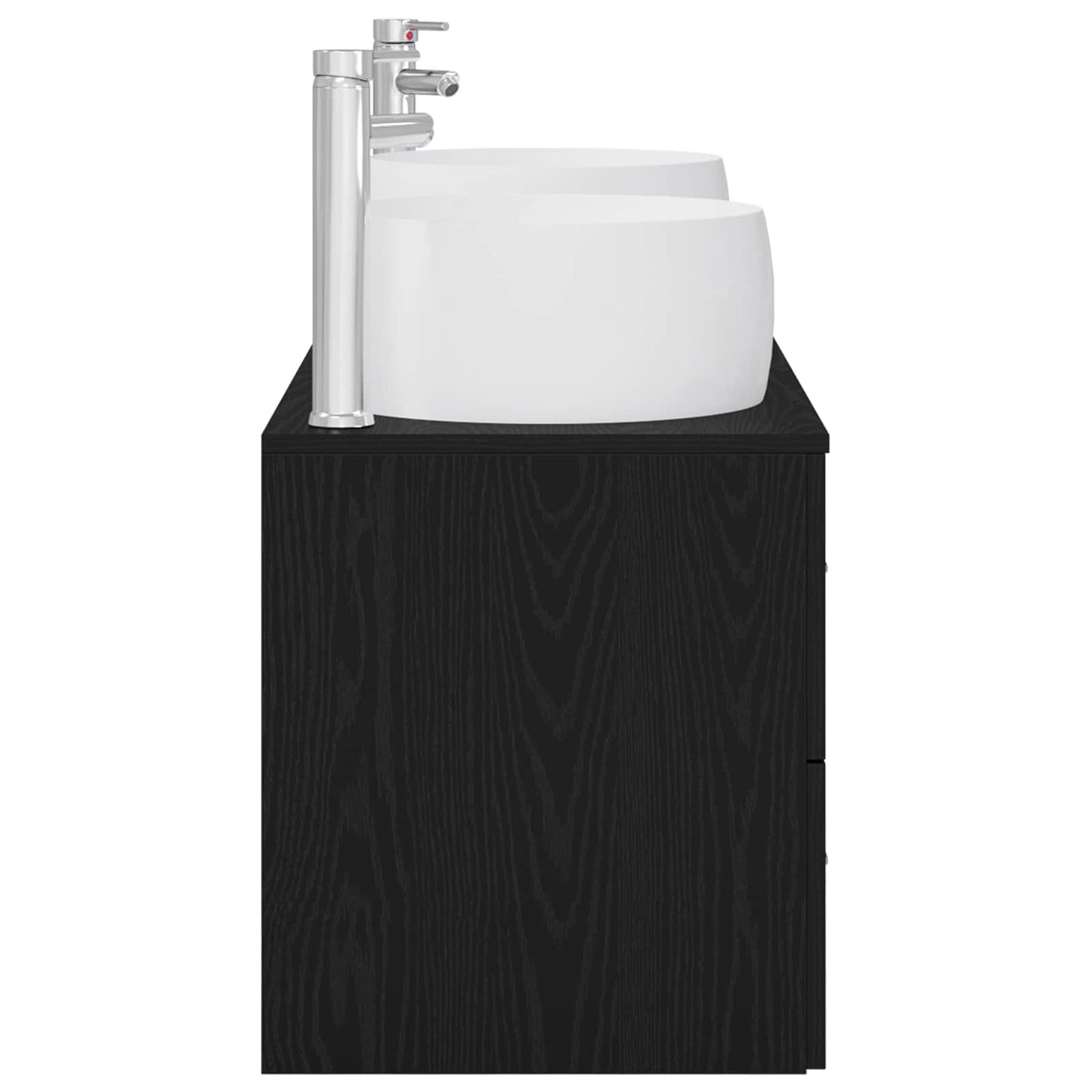 Badkamermeubelset 3 st Zwart 49,5 x 44,5 x 66 cm Bewerkt hout