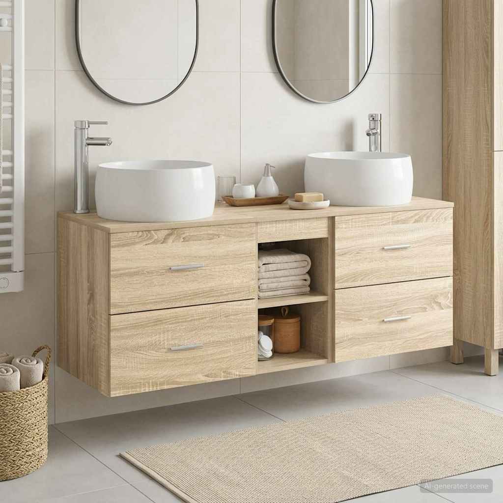 Badkamermeubelset 3 st Sonoma Eiken 49,5 x 44,5 x 66 cm