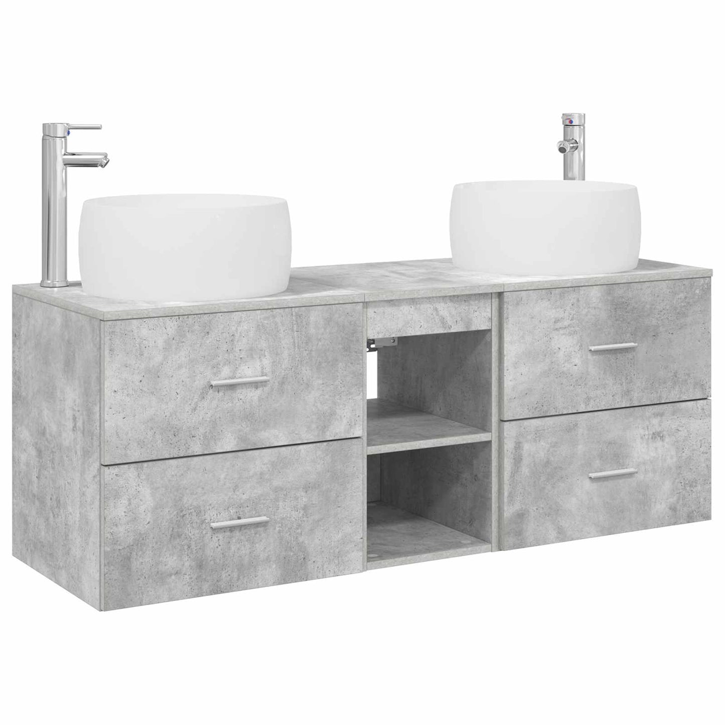 Badkamermeubelset 3 st Betongrijs 49,5 x 44,5 x 66 cm