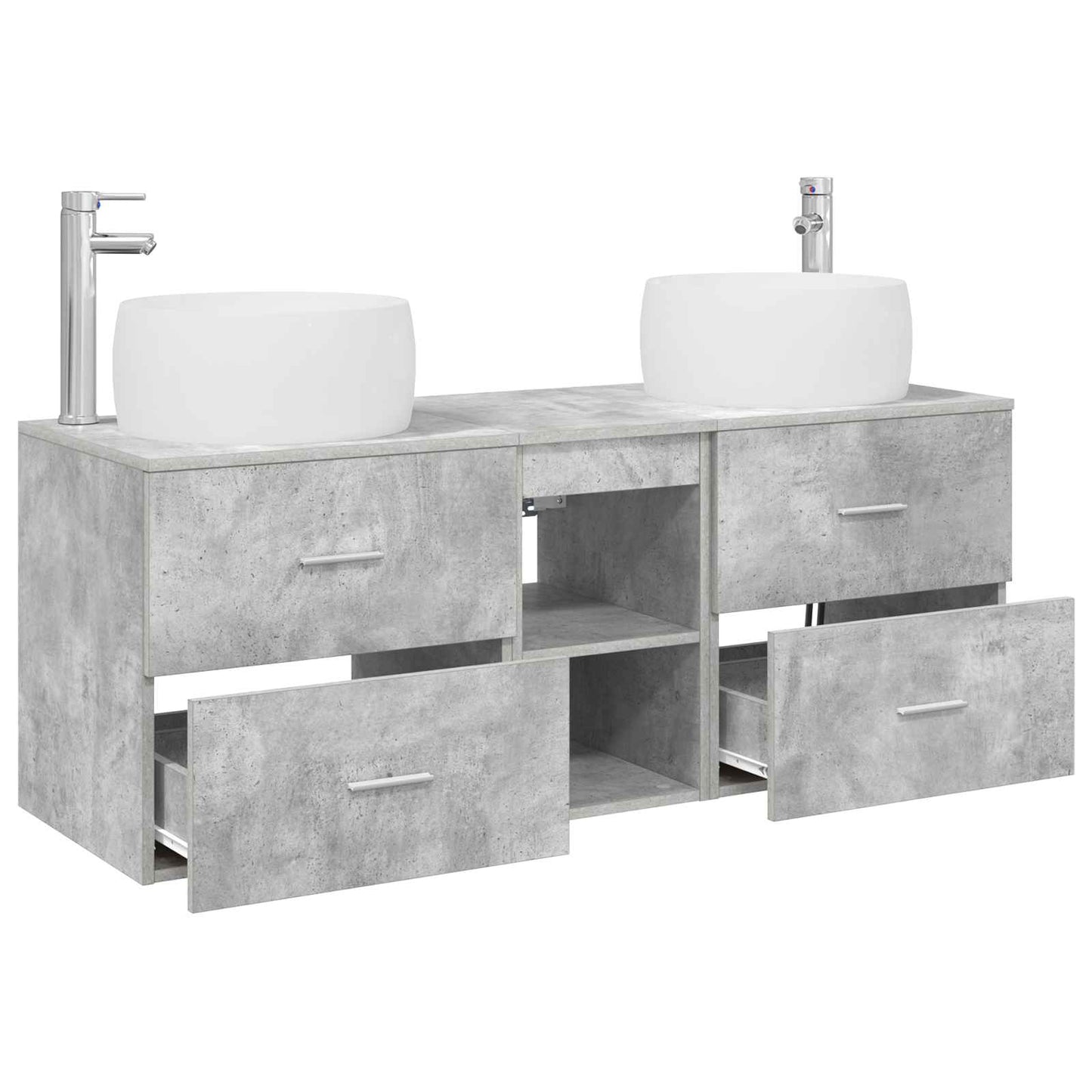 Badkamermeubelset 3 st Betongrijs 49,5 x 44,5 x 66 cm