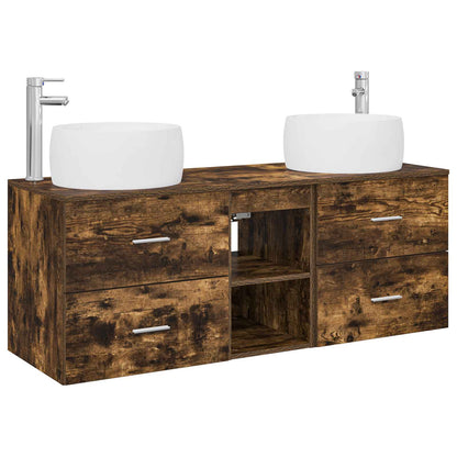 Badkamermeubelset 3 st Gerookt eiken 49,5 x 44,5 x 66 cm