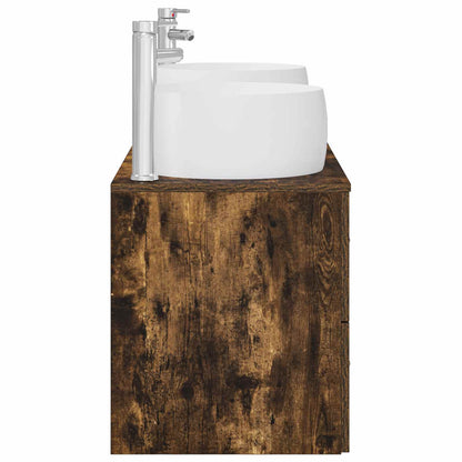 Badkamermeubelset 3 st Gerookt eiken 49,5 x 44,5 x 66 cm