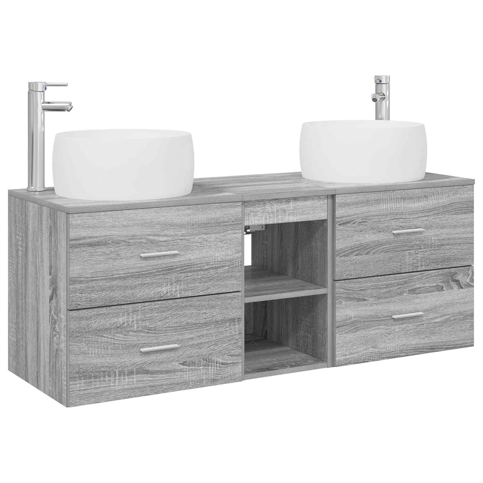 Badkamermeubelset 3 st Grijs Sonoma 49,5 x 44,5 x 66 cm