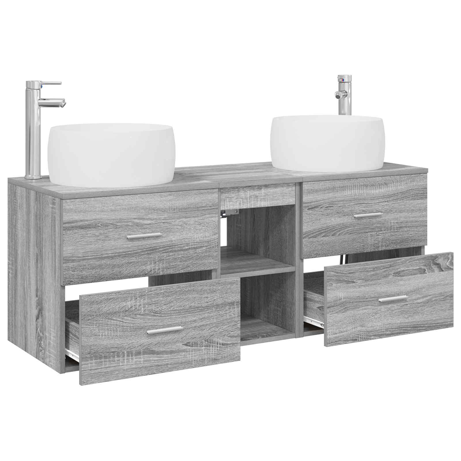 Badkamermeubelset 3 st Grijs Sonoma 49,5 x 44,5 x 66 cm