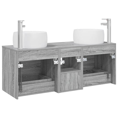 Badkamermeubelset 3 st Grijs Sonoma 49,5 x 44,5 x 66 cm