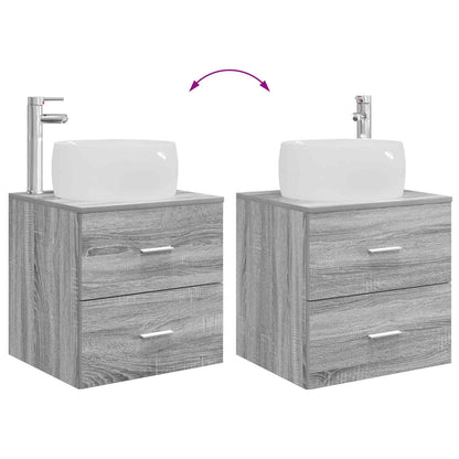 Badkamermeubelset 3 st Grijs Sonoma 49,5 x 44,5 x 66 cm