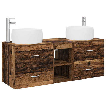 Badkamermeubelset 3 st Oud hout 49,5 x 44,5 x 66 cm