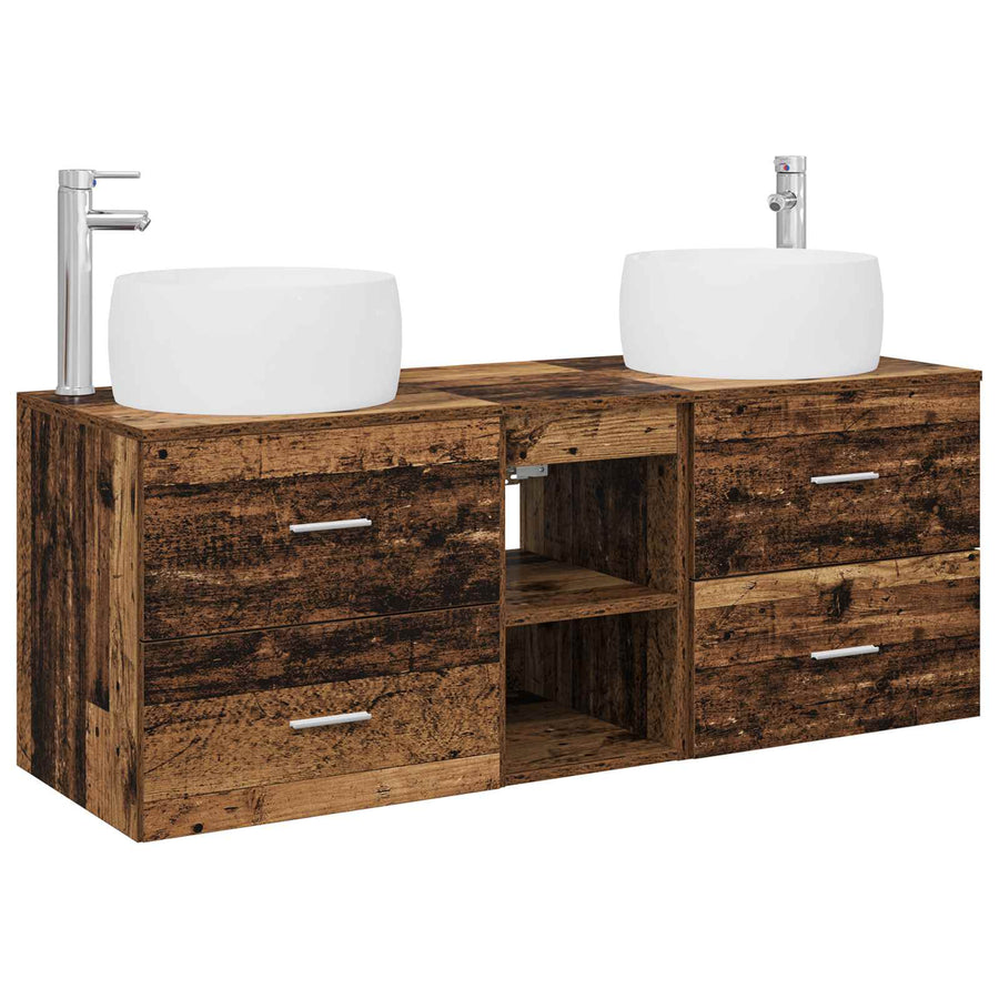 Badkamermeubelset 3 st Oud hout 49,5 x 44,5 x 66 cm