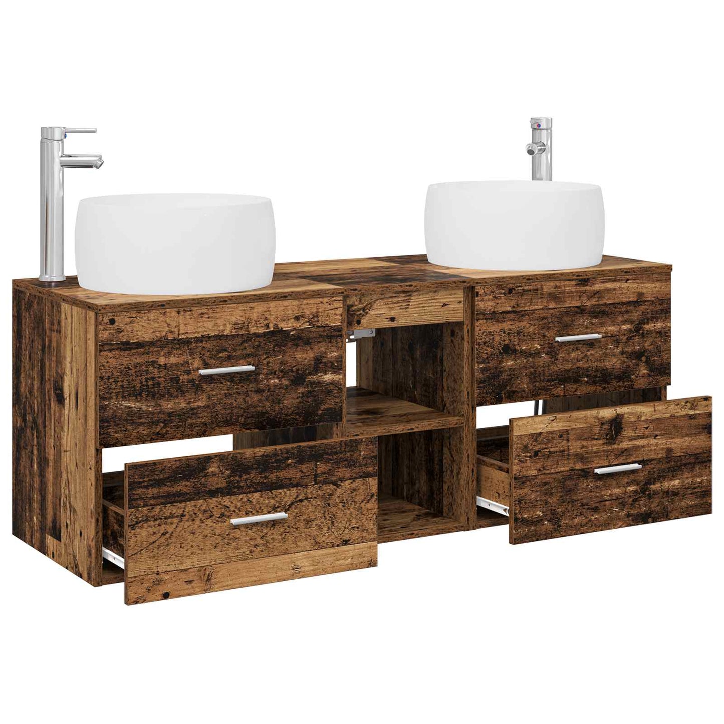 Badkamermeubelset 3 st Oud hout 49,5 x 44,5 x 66 cm