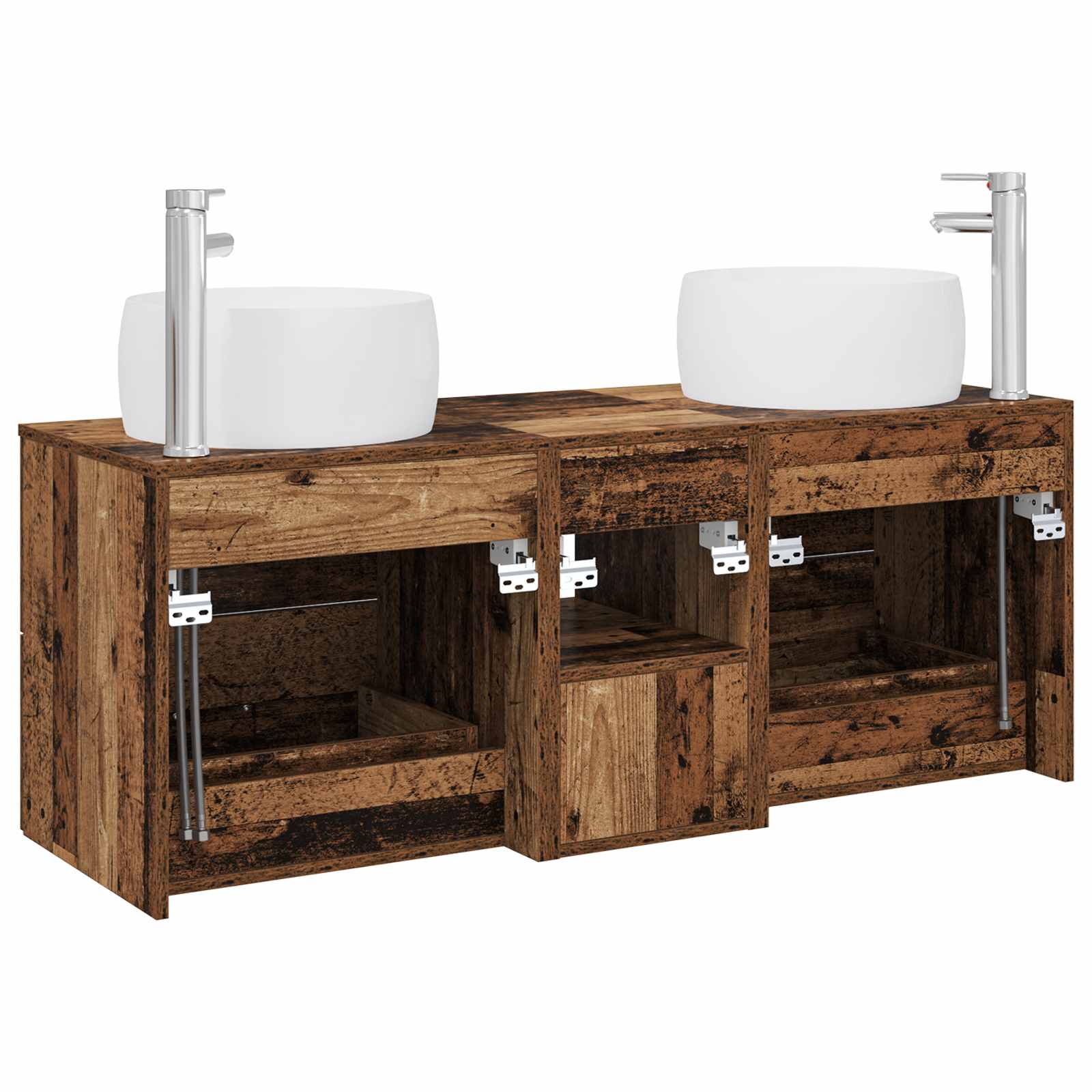 Badkamermeubelset 3 st Oud hout 49,5 x 44,5 x 66 cm