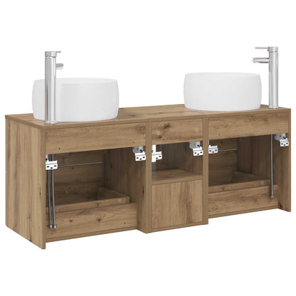 Badkamermeubelset 3 st Artisanaal eiken 49,5 x 44,5 x 66 cm