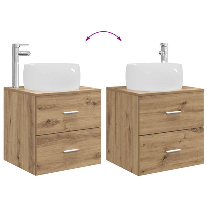 Badkamermeubelset 3 st Artisanaal eiken 49,5 x 44,5 x 66 cm