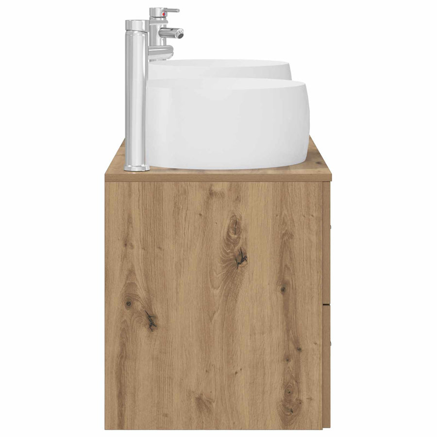 Badkamermeubelset 3 st Artisanaal eiken 49,5 x 44,5 x 66 cm