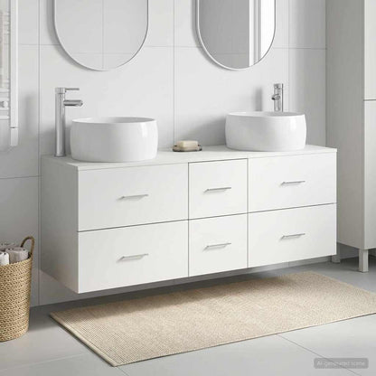 Badkamermeubelset 3 st Wit 49,5 x 44,5 x 66 cm Bewerkt hout