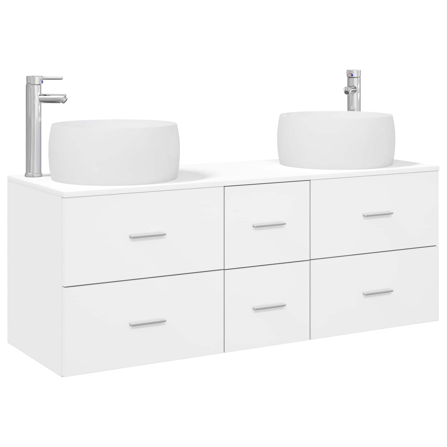 Badkamermeubelset 3 st Wit 49,5 x 44,5 x 66 cm Bewerkt hout