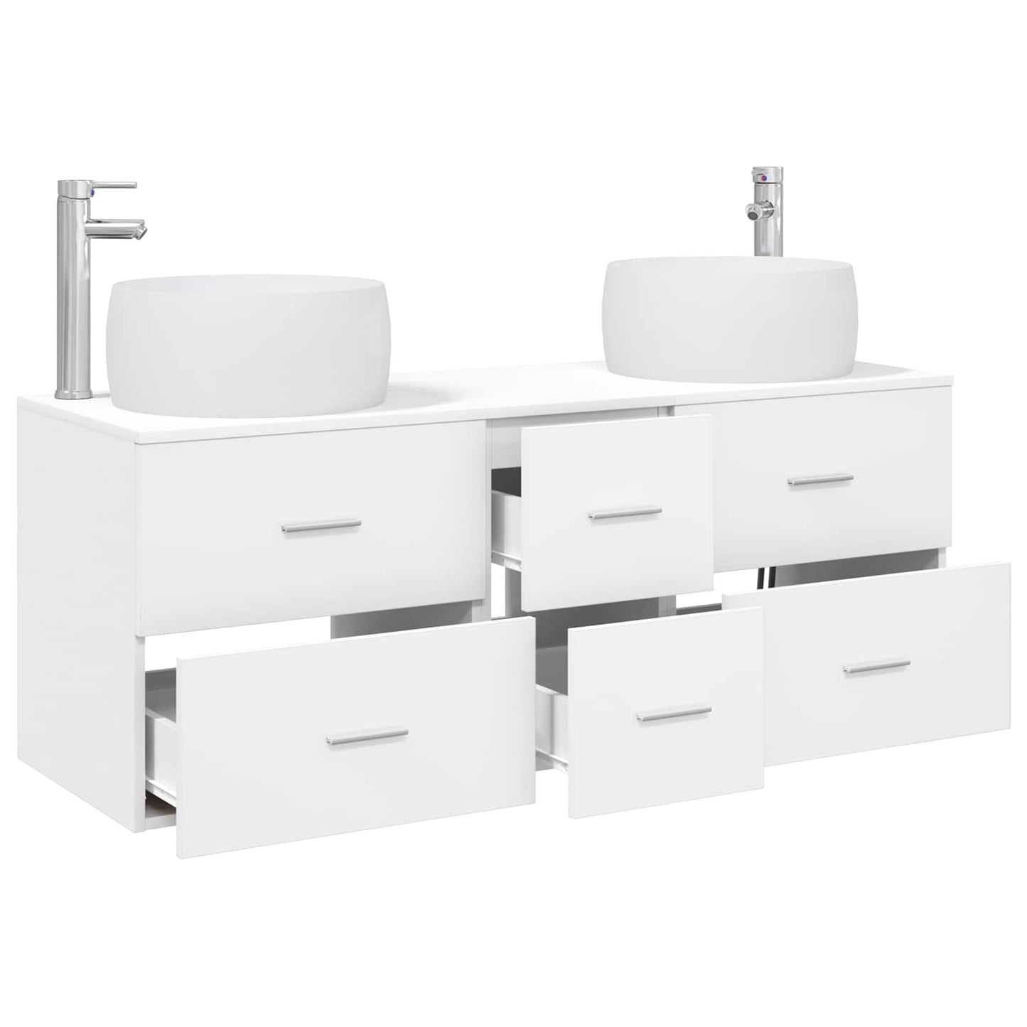 Badkamermeubelset 3 st Wit 49,5 x 44,5 x 66 cm Bewerkt hout