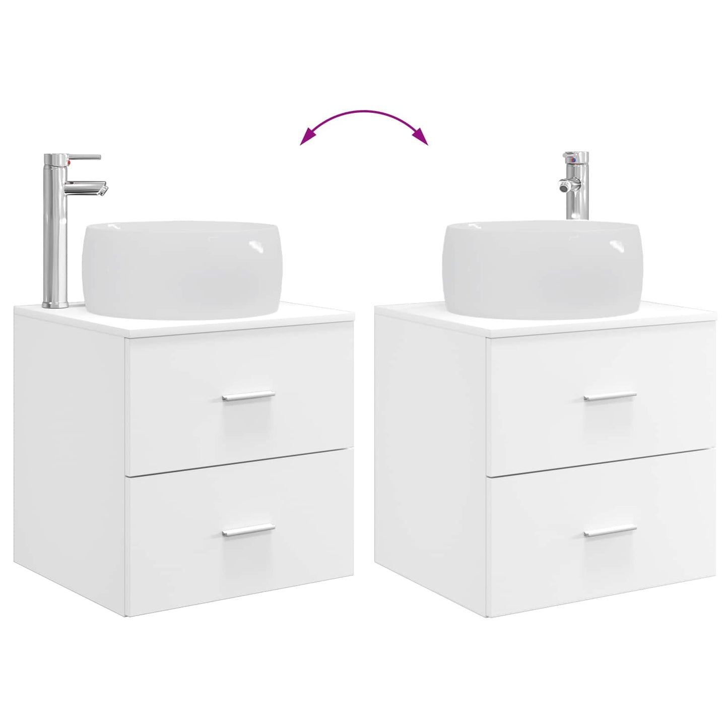 Badkamermeubelset 3 st Wit 49,5 x 44,5 x 66 cm Bewerkt hout