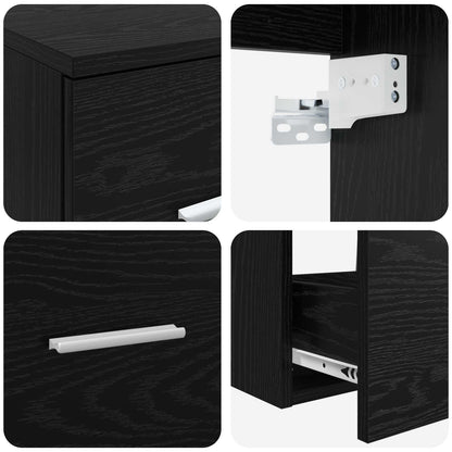 Badkamermeubelset 3 st Zwart 49,5 x 44,5 x 66 cm Bewerkt hout