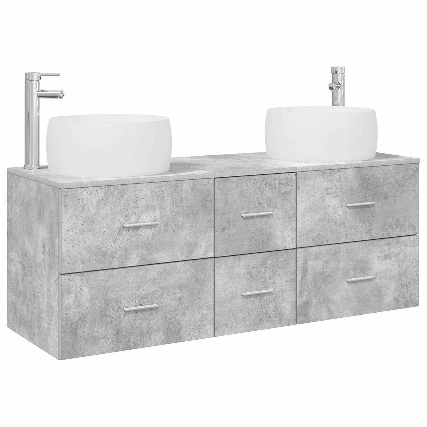 Badkamermeubelset 3 st Betongrijs 49,5 x 44,5 x 66 cm