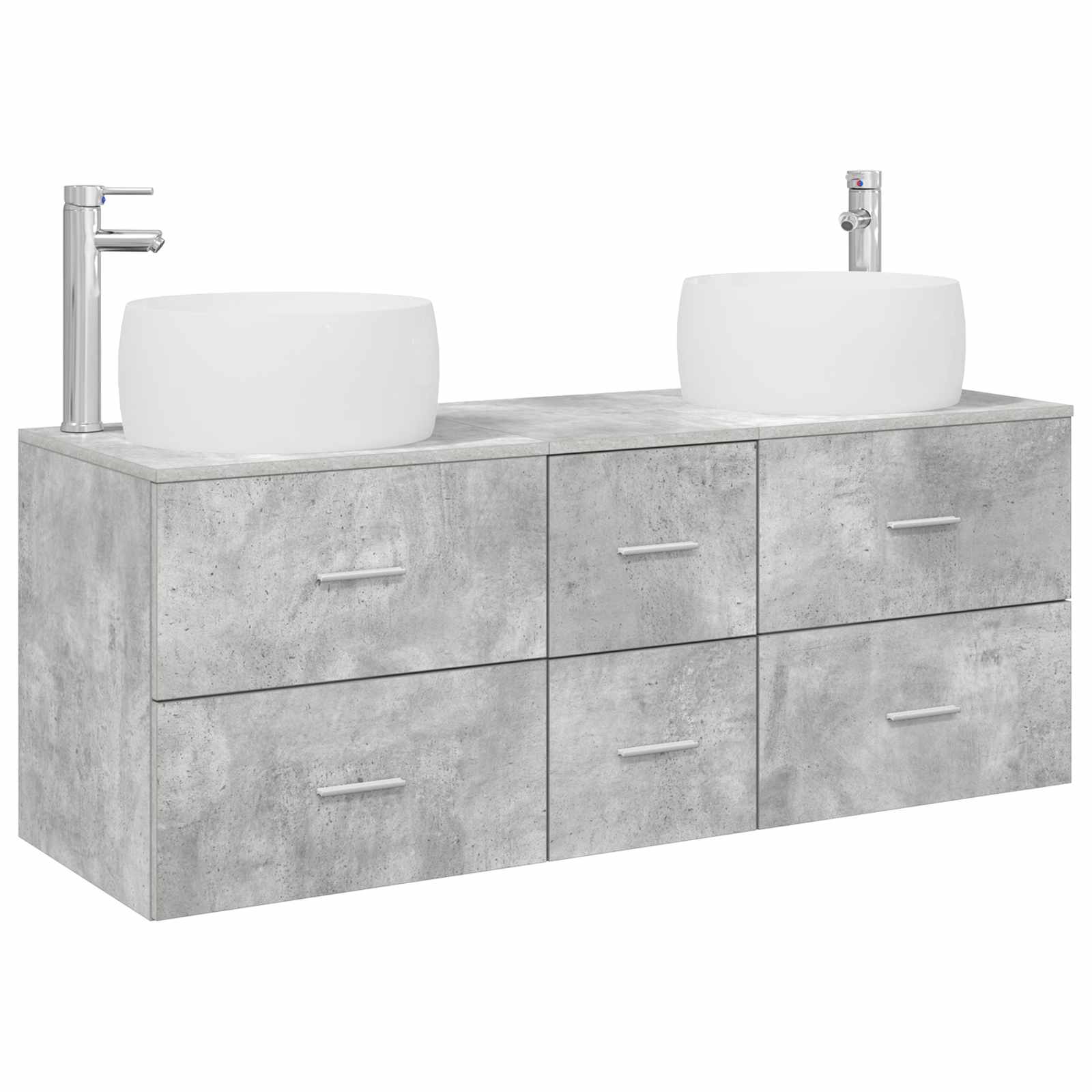Badkamermeubelset 3 st Betongrijs 49,5 x 44,5 x 66 cm