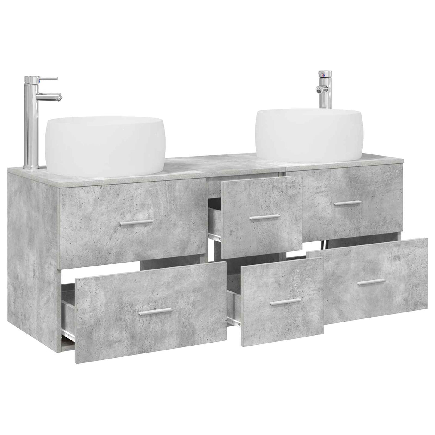 Badkamermeubelset 3 st Betongrijs 49,5 x 44,5 x 66 cm