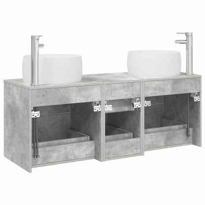 Badkamermeubelset 3 st Betongrijs 49,5 x 44,5 x 66 cm