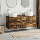 Badkamermeubelset 3 st Gerookt eiken 49,5 x 44,5 x 66 cm
