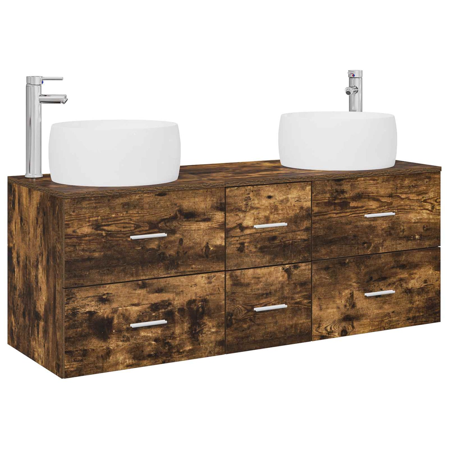 Badkamermeubelset 3 st Gerookt eiken 49,5 x 44,5 x 66 cm