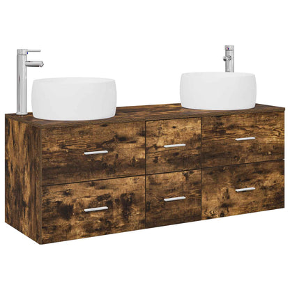 Badkamermeubelset 3 st Gerookt eiken 49,5 x 44,5 x 66 cm
