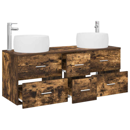 Badkamermeubelset 3 st Gerookt eiken 49,5 x 44,5 x 66 cm