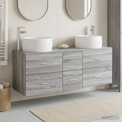 Badkamermeubelset 3 st Grijs Sonoma 49,5 x 44,5 x 66 cm