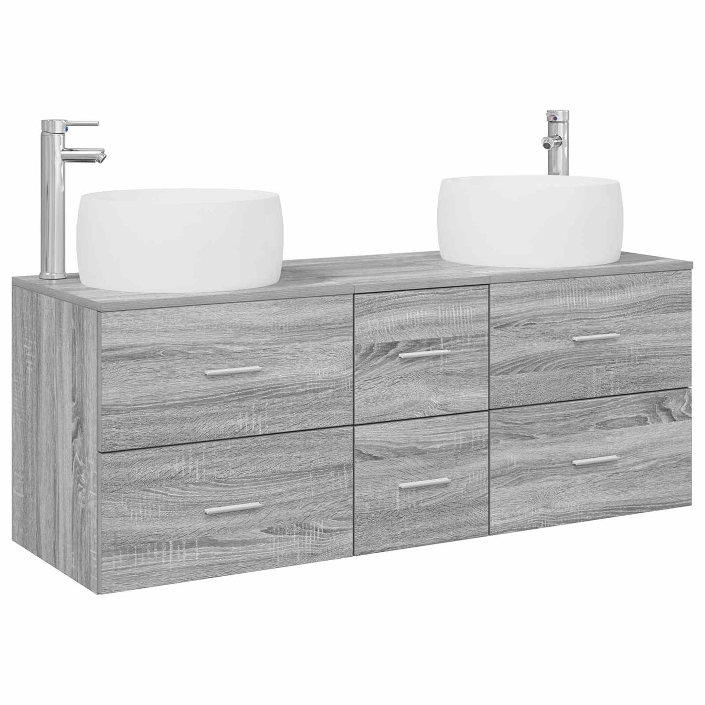 Badkamermeubelset 3 st Grijs Sonoma 49,5 x 44,5 x 66 cm