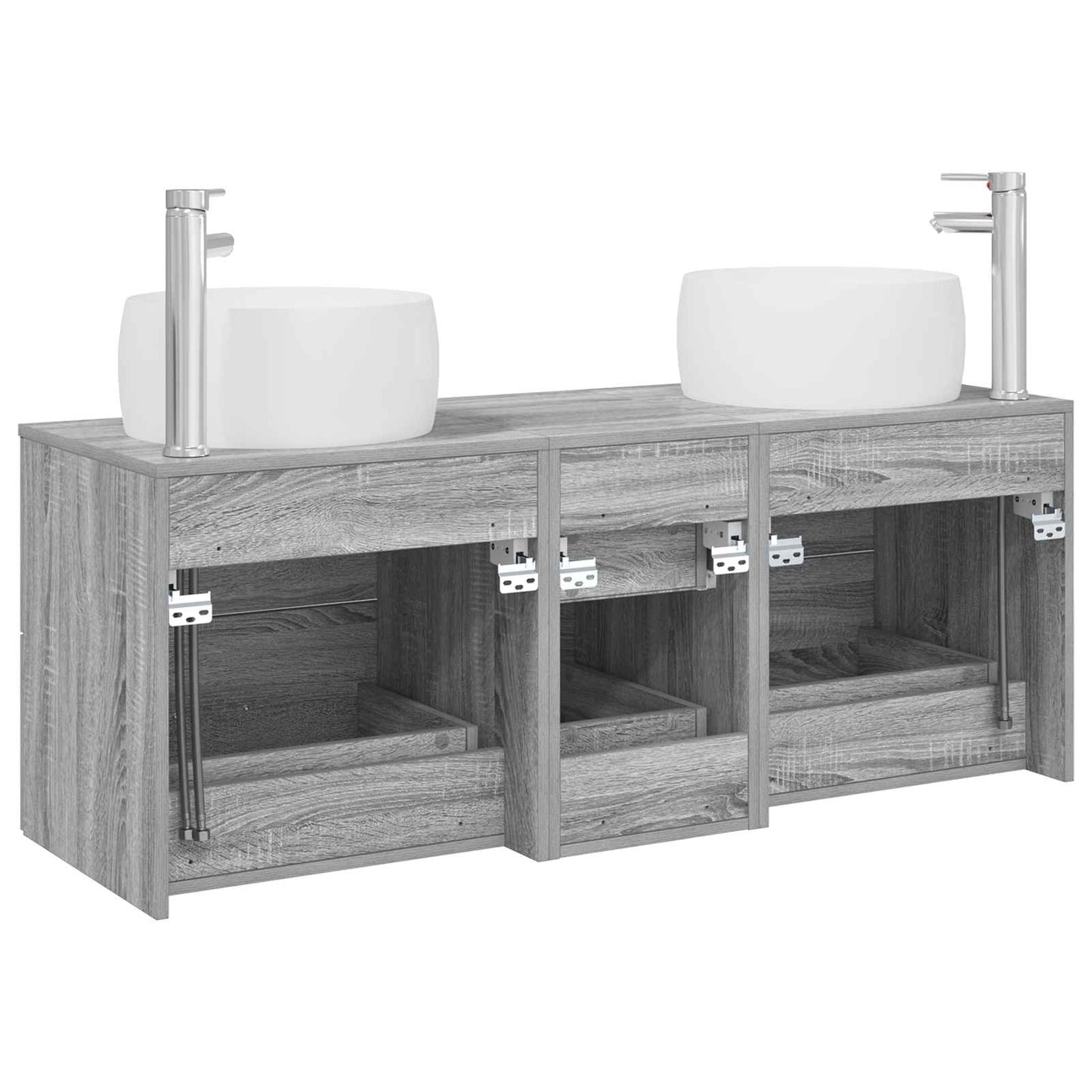 Badkamermeubelset 3 st Grijs Sonoma 49,5 x 44,5 x 66 cm