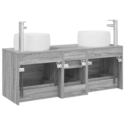 Badkamermeubelset 3 st Grijs Sonoma 49,5 x 44,5 x 66 cm